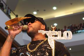 Flo Rida performs free rap concert at Parramatta Westfield, Sydney, Australia